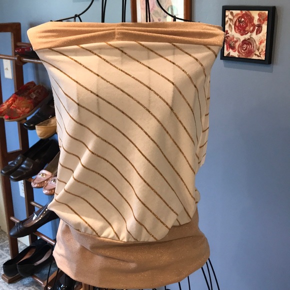 STYLES Tops - STYLES TUBE TOP SMALL GOLD & CREAM